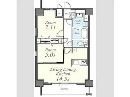 ルペルティア(2LDK/12階)の間取り写真