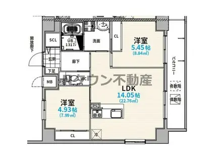 THE LOUNGE LINEAR GATE(2LDK/11階)の間取り写真
