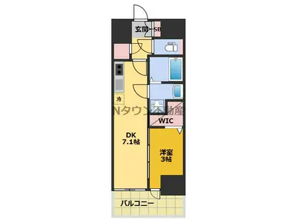 エステムコート名古屋上前津(1DK/2階)の間取り写真