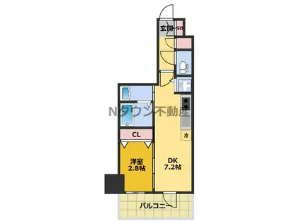 エステムコート名古屋上前津(1DK/2階)の間取り写真