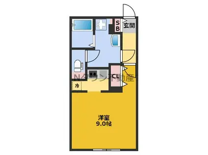 クレストタップ名古屋ウエスト(1K/3階)の間取り写真