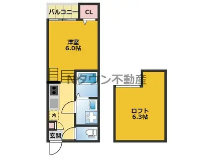 フォルトゥーナ中村 (1K/2階)の間取り写真