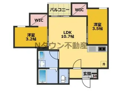 REGALEST VERDE(2LDK/1階)の間取り写真