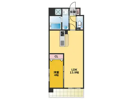 PRIMAL千種LUNO(1LDK/8階)の間取り写真