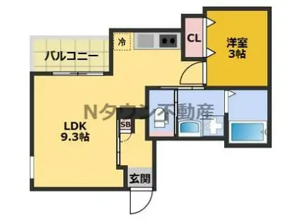 REGALEST F 上小田井(1LDK/1階)の間取り写真