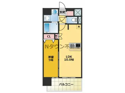 プレサンス栄フレイヤ(1LDK/3階)の間取り写真