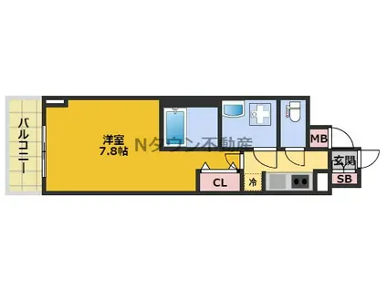 S-RESIDENCE東別院(1K/15階)の間取り写真