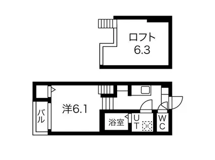CORDON BLEU (1K/1階)の間取り写真