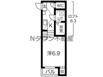 VILLA EMILIA(1SK/2階)の間取り写真