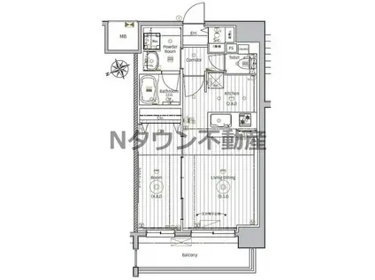 メイクス鶴舞Ⅱ(1LDK/14階)の間取り写真