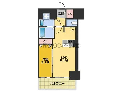 プレサンス上前津ディアシス(1LDK/10階)の間取り写真