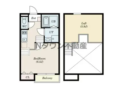CREO中村公園参番館(1SK/1階)の間取り写真