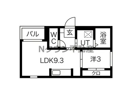 REGALEST BLANC(1LDK/3階)の間取り写真