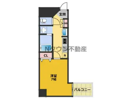 レジデンス名古屋千代田(1K/7階)の間取り写真