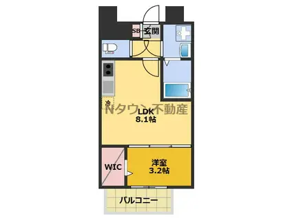 CREST TAPP東別院(1DK/2階)の間取り写真