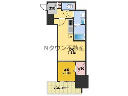 CREST TAPP東別院(1DK/2階)の間取り写真