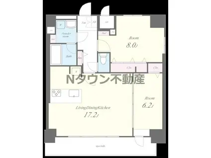 ロータス・ガーデン城南(2LDK/10階)の間取り写真