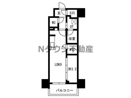 メイクスアート名駅ウエスト(1LDK/2階)の間取り写真