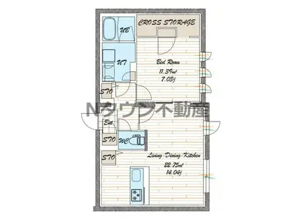 QUADOR NOIE 今池(1LDK/2階)の間取り写真