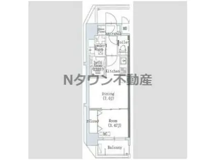 MAXIV上名古屋(1DK/6階)の間取り写真