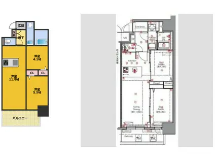 MAXIV名古屋上前津(2LDK/8階)の間取り写真