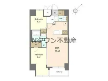 S-RESIDENCE大曽根BRESA(2LDK/2階)の間取り写真