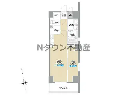 フォルティス今池(1LDK/10階)の間取り写真