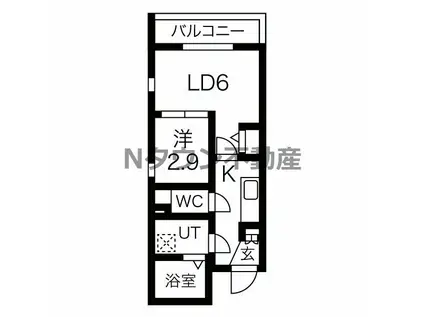 CIELUJE中村日赤(1LDK/1階)の間取り写真