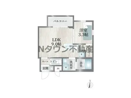 CHERIM浄心ウエスト(1LDK/1階)の間取り写真