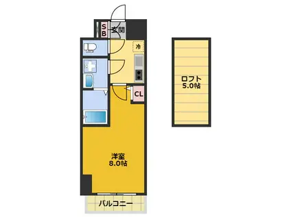 エステムコート名古屋・栄デュアルレジェンド(1K/4階)の間取り写真