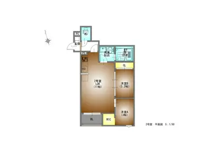 REGALEST中村日赤(2LDK/1階)の間取り写真