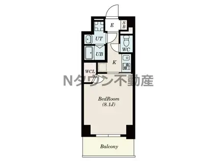 S-RESIDENCE上飯田ウエスト(1K/9階)の間取り写真