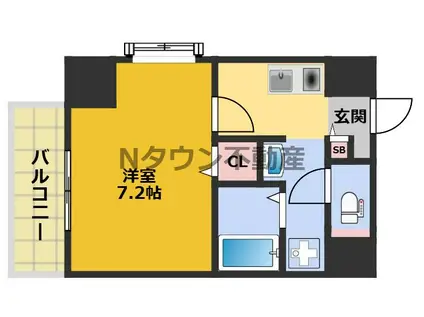 CRECER新栄(1K/2階)の間取り写真