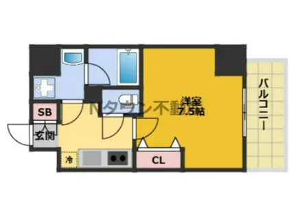 レジデンシア泉Ⅰ(1K/6階)の間取り写真