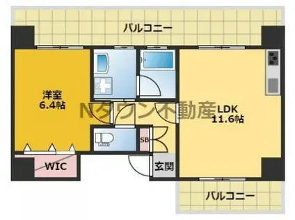 PALAZZO SPECIALE(1LDK/9階)の間取り写真