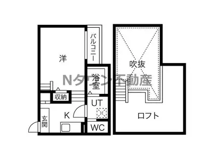 CREO庄内通六番館(1K/1階)の間取り写真