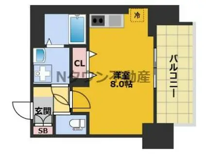 ARTIZA金山(ワンルーム/7階)の間取り写真