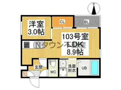 REGALEST 中村公園西(1LDK/1階)の間取り写真