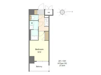 S-RESIDENCE名駅北ALESIA(1K/9階)の間取り写真