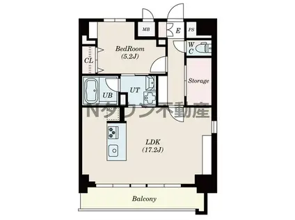 ポルタニグラ大須(1SLDK/11階)の間取り写真