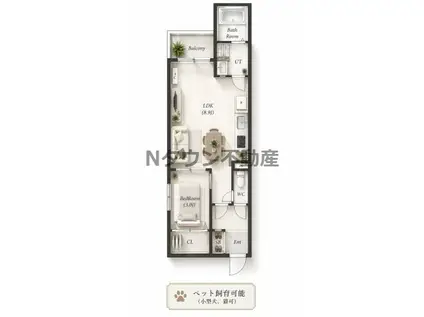 TIDY本陣(1LDK/1階)の間取り写真