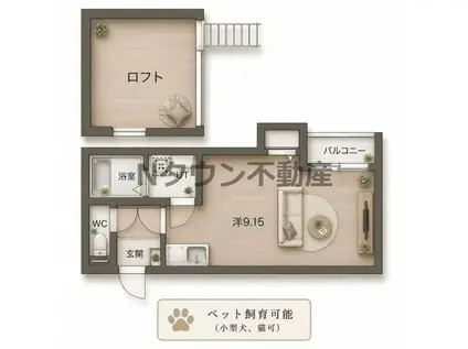 CREO庄内通(1K/1階)の間取り写真