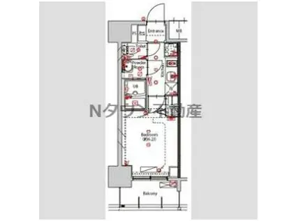 MAXIV東別院(1K/15階)の間取り写真