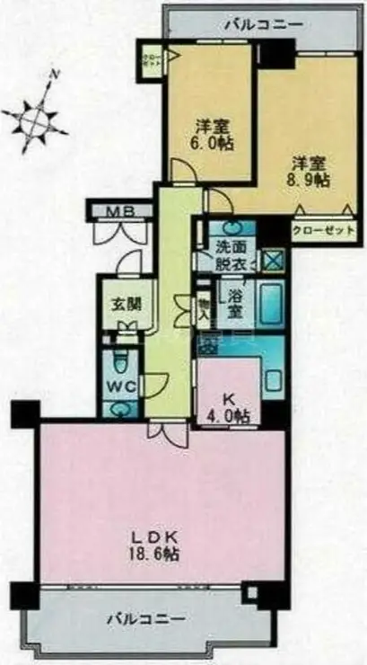 パークハウス多摩川南五番館 4階階 間取り