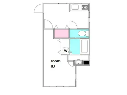 ウィング古屋(1K/2階)の間取り写真