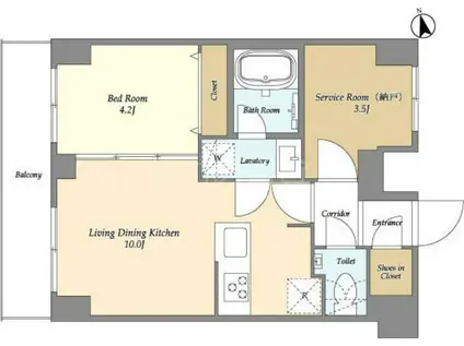AUGUSTA RESIDENCE大森(1SLDK/8階)の間取り写真