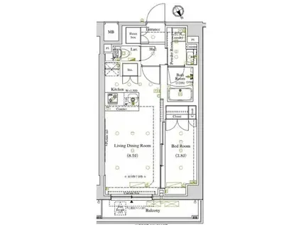 ARKMARK東大井(1LDK/3階)の間取り写真