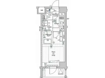 プレミアムキューブ大井町MO(1K/5階)の間取り写真
