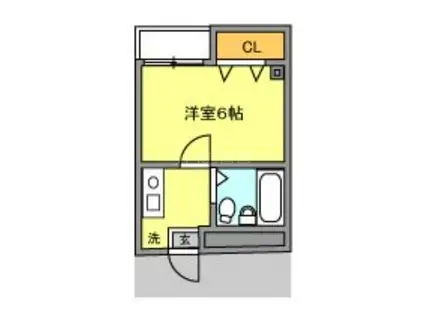 ナシェレKR(1K/1階)の間取り写真