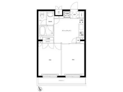 ルーブル蒲田南(2DK/5階)の間取り写真